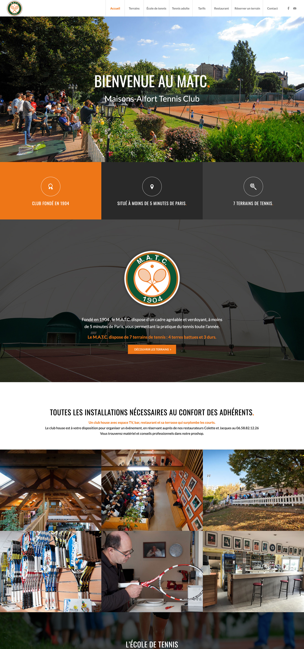 rdsc maisons alfort tennis club website screenshot